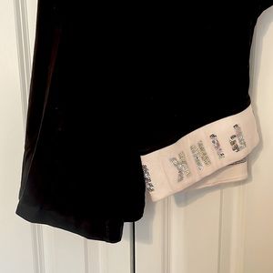 Pink Yoga Pants - Black and White with Silver Sequins size Large